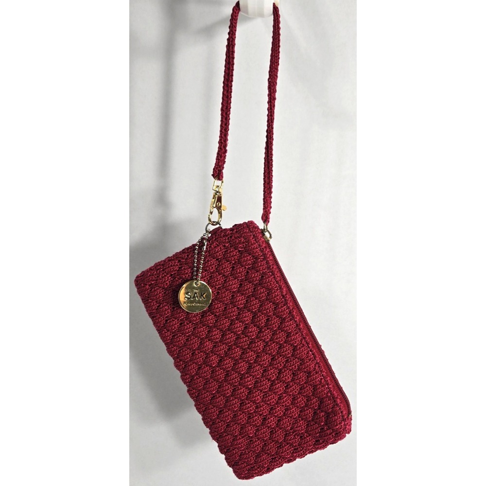 The Sak Original Crocheted Wristlet Burgundy Maroon Red